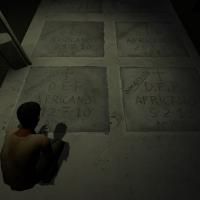 Am Grabstein eines Flüchtlings.