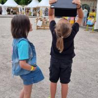 Kids visiting their Mars-city in AR